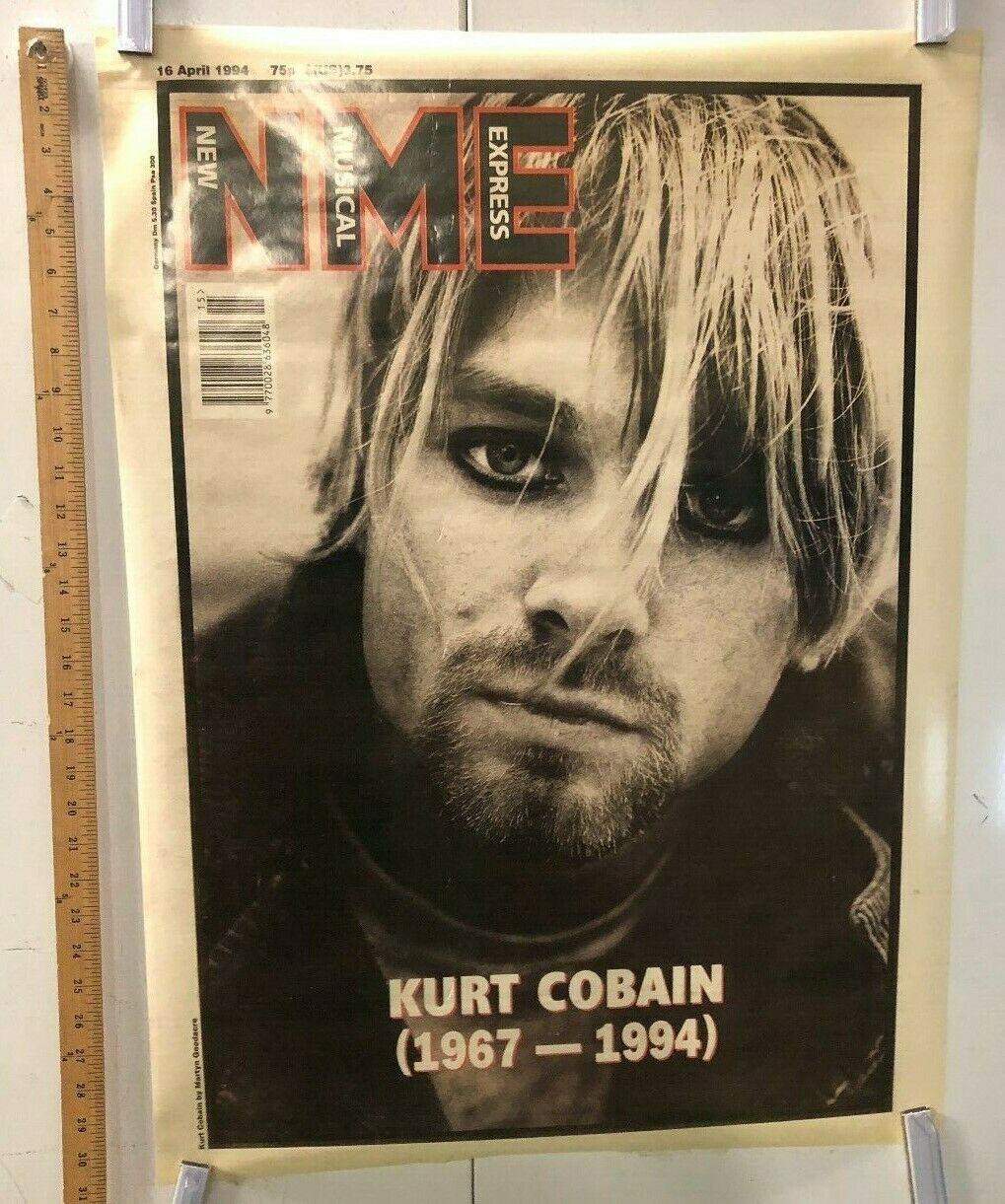 Vintage Music Poster Kurt Cobain New Musical Express Nme 1994 Grunge Nirvana