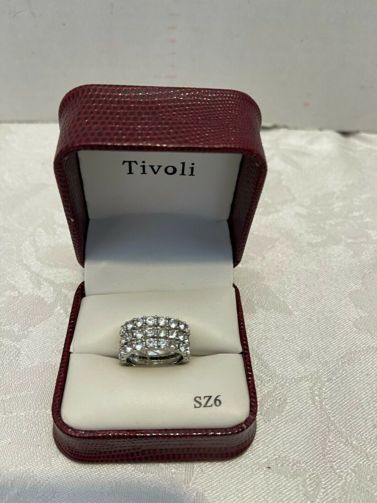 ☘☘tivoli Clear Cubic Zirconia  Triple Stack Band Eternity Ring Size 6 New ☘☘☘
