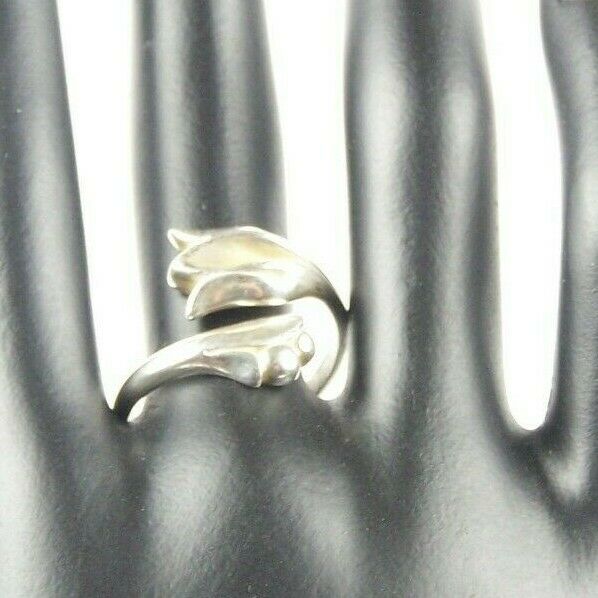 Vintage Avon Georg Jensen Sterling Silver Tulip Wrap Ring Size 7.5 Free Shipping
