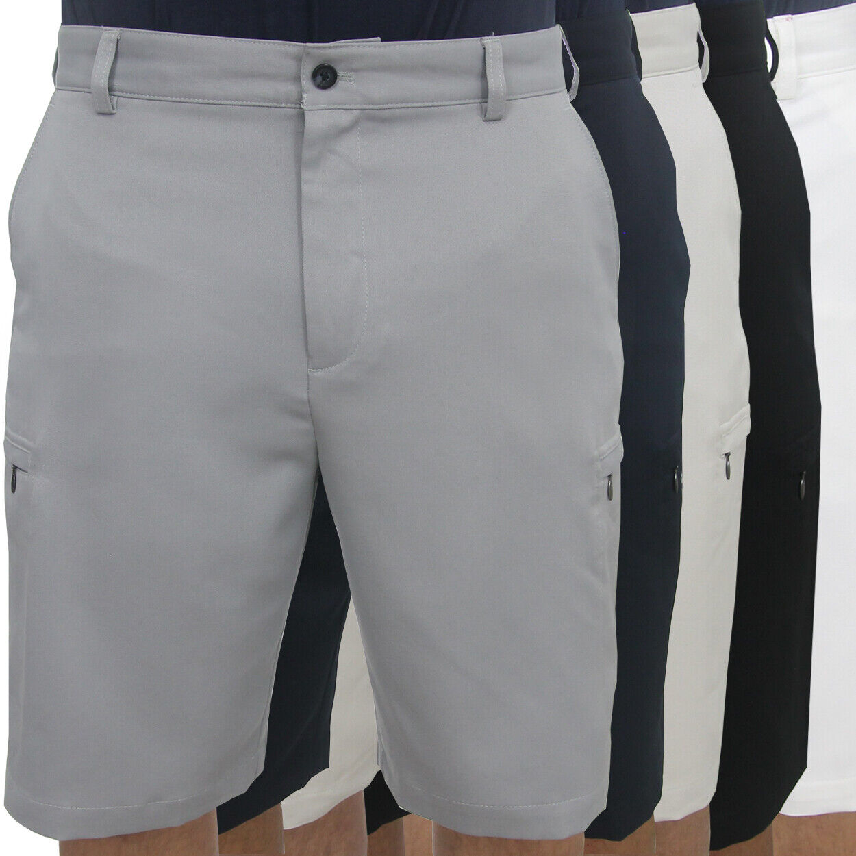 Izod Golf Men's Flat Front Solid Cargo Shorts New